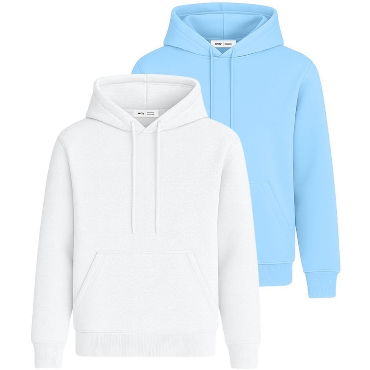 Набір худі утеплених жіночих RAY Basic U0401W 2XL 2шт білий/блакитнийфото1