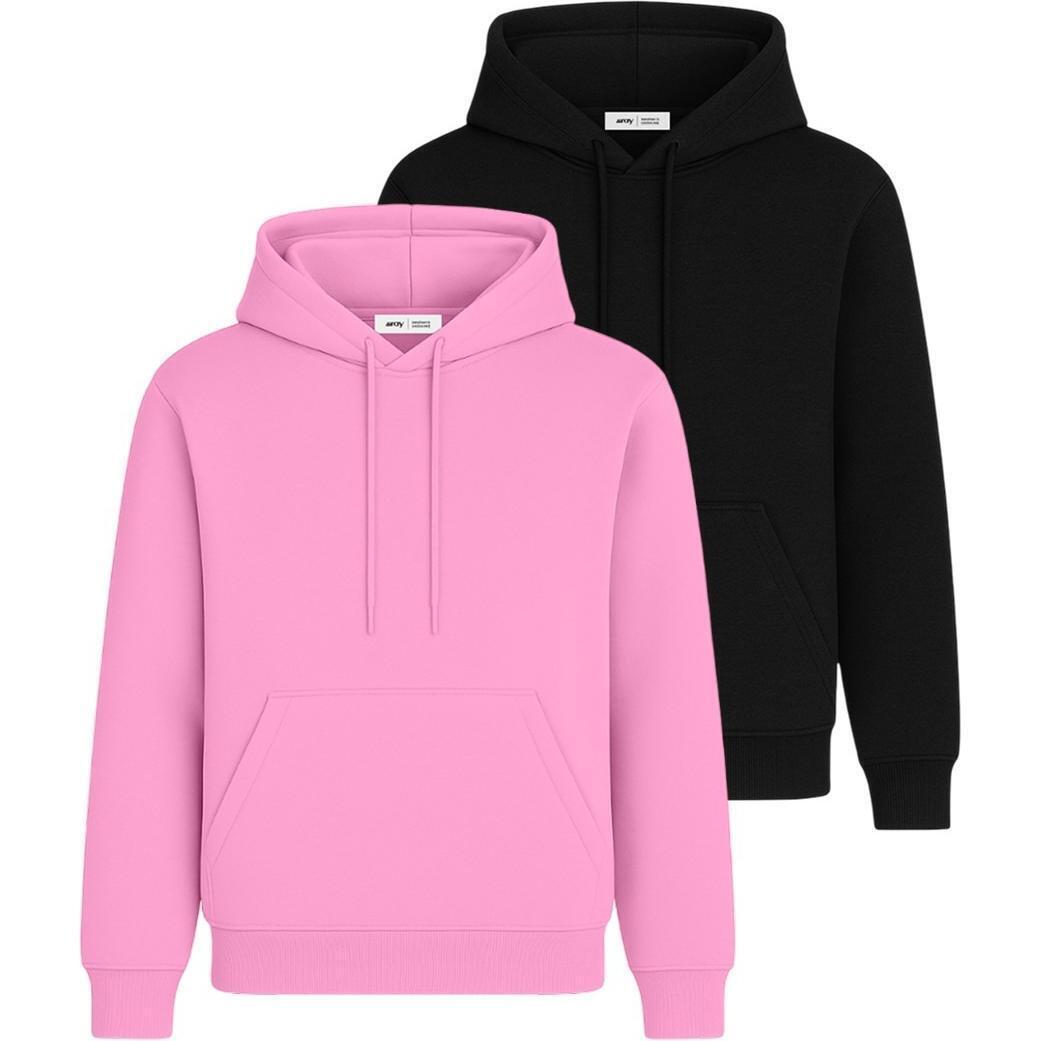 Набор худи утепленных мужских RAY Basic U0401M XL 2шт розовый/черный фото 1