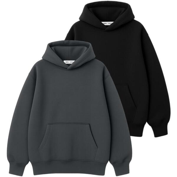 

Набор худи утепленных женских RAY Oversize U0404W L/XL 2шт темно-серый/черный