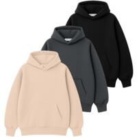 Набір худі утеплених жіночих RAY Oversize U0404W 2XS/XS 3шт бежевий/темно-сірий/чорний