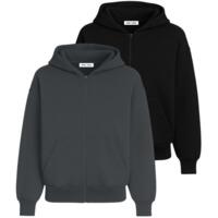 Набір худі жіночих базові RAY Premium loose U0409W XL 2шт темно-сірий/чорний