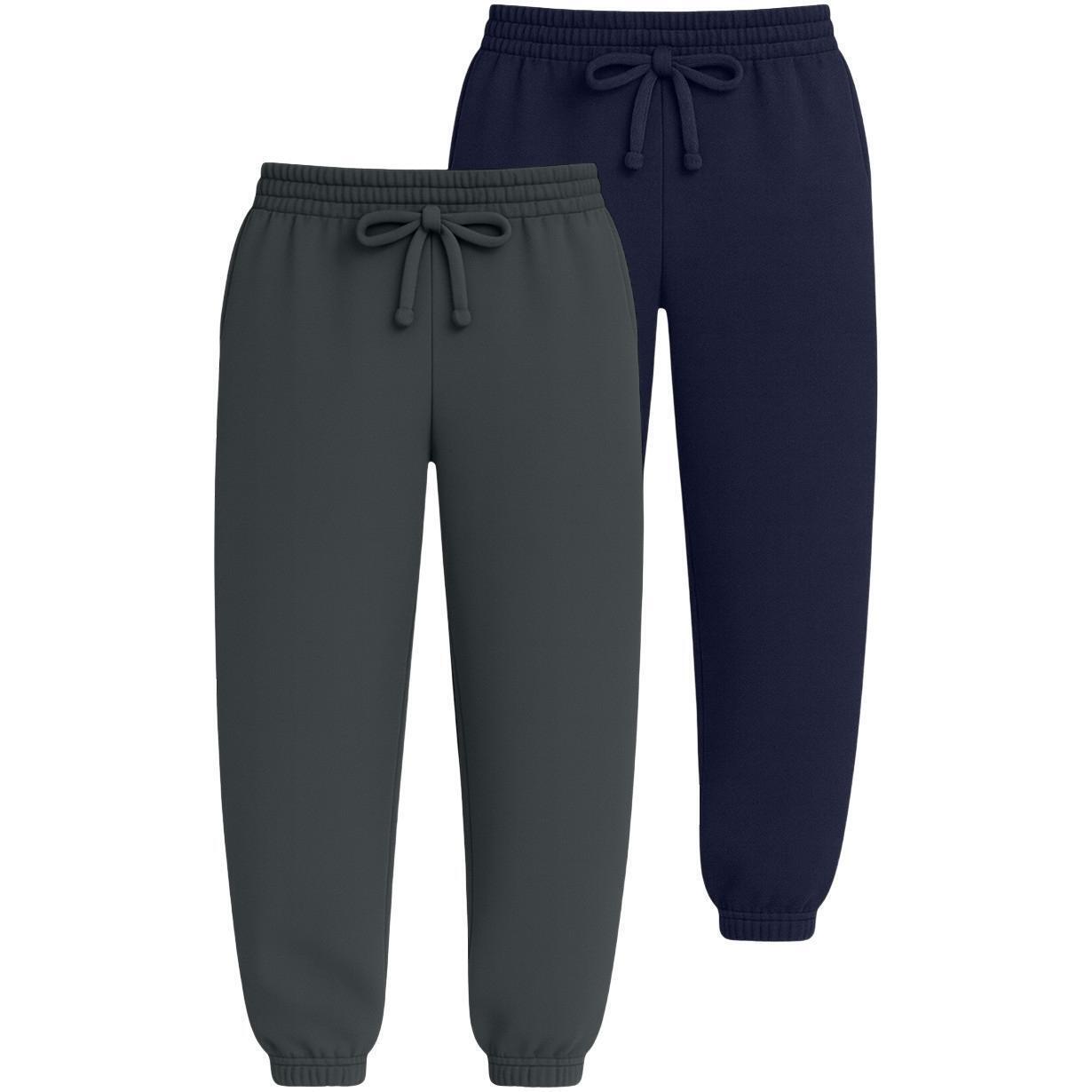 Набор спортивных брюк женских базовых RAY Premium loose U0909W 3XL 2шт темно-серый/темно-синий