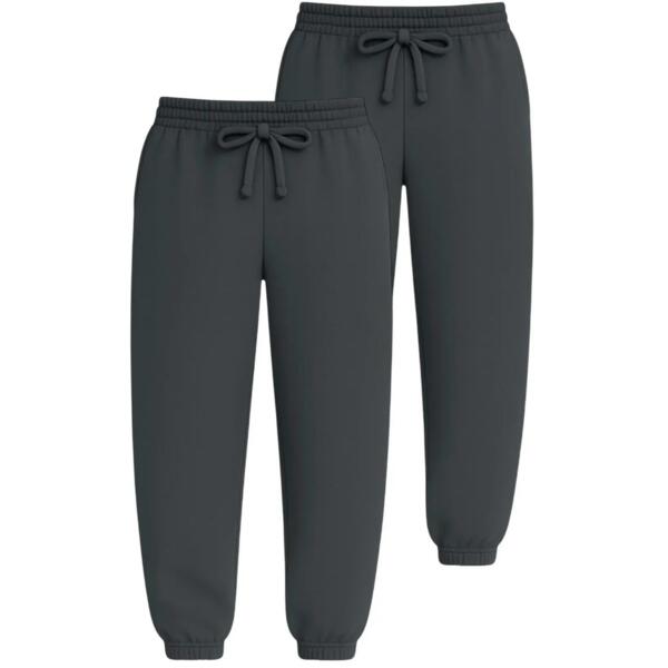 Набор спортивных брюк женских базовых RAY Premium loose U0909W S 2шт темно-серый фото 