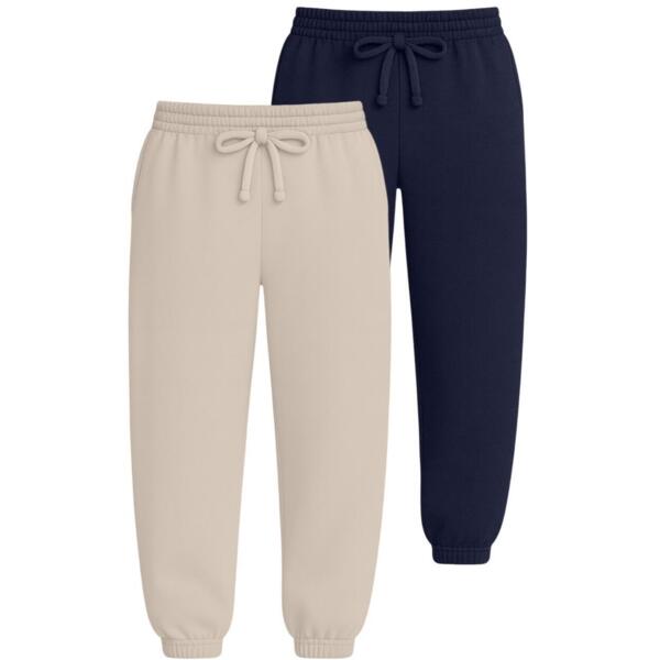 Набір спортивних штанів чоловічих базових RAY Premium loose U0909M 2XL 2шт бежевий/темно-синійфото