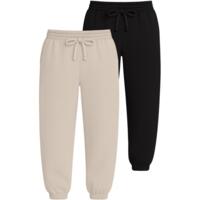 Набор спортивных брюк мужских базовых RAY Premium loose U0909M 2XL 2шт бежевый/черный