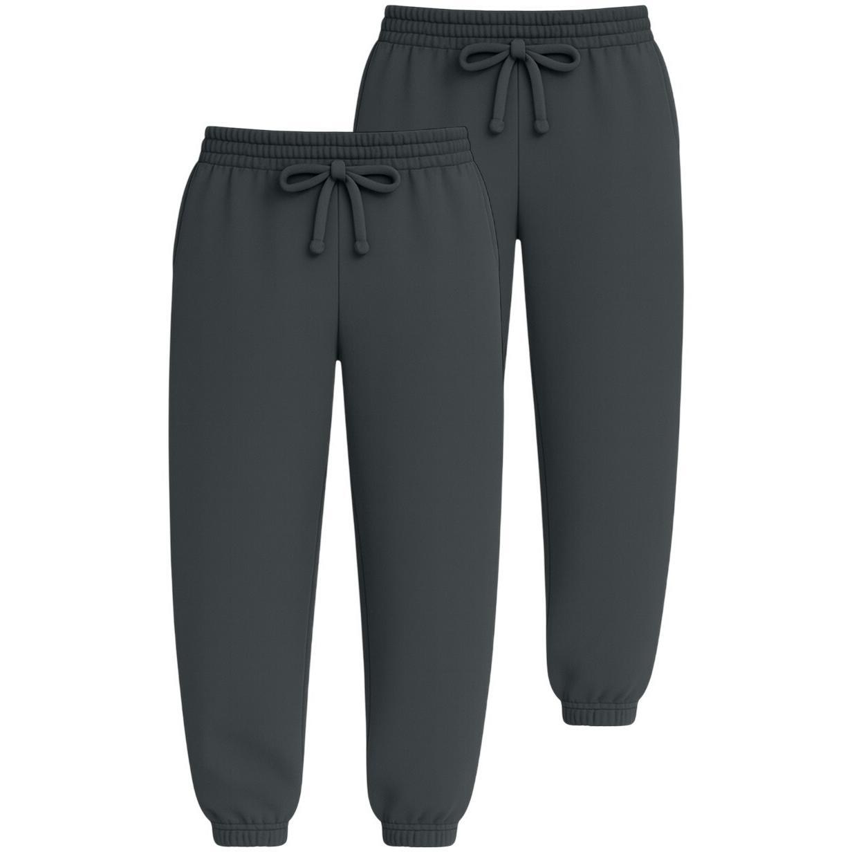 Набор спортивных брюк мужских базовых RAY Premium loose U0909M L 2шт темно-серый