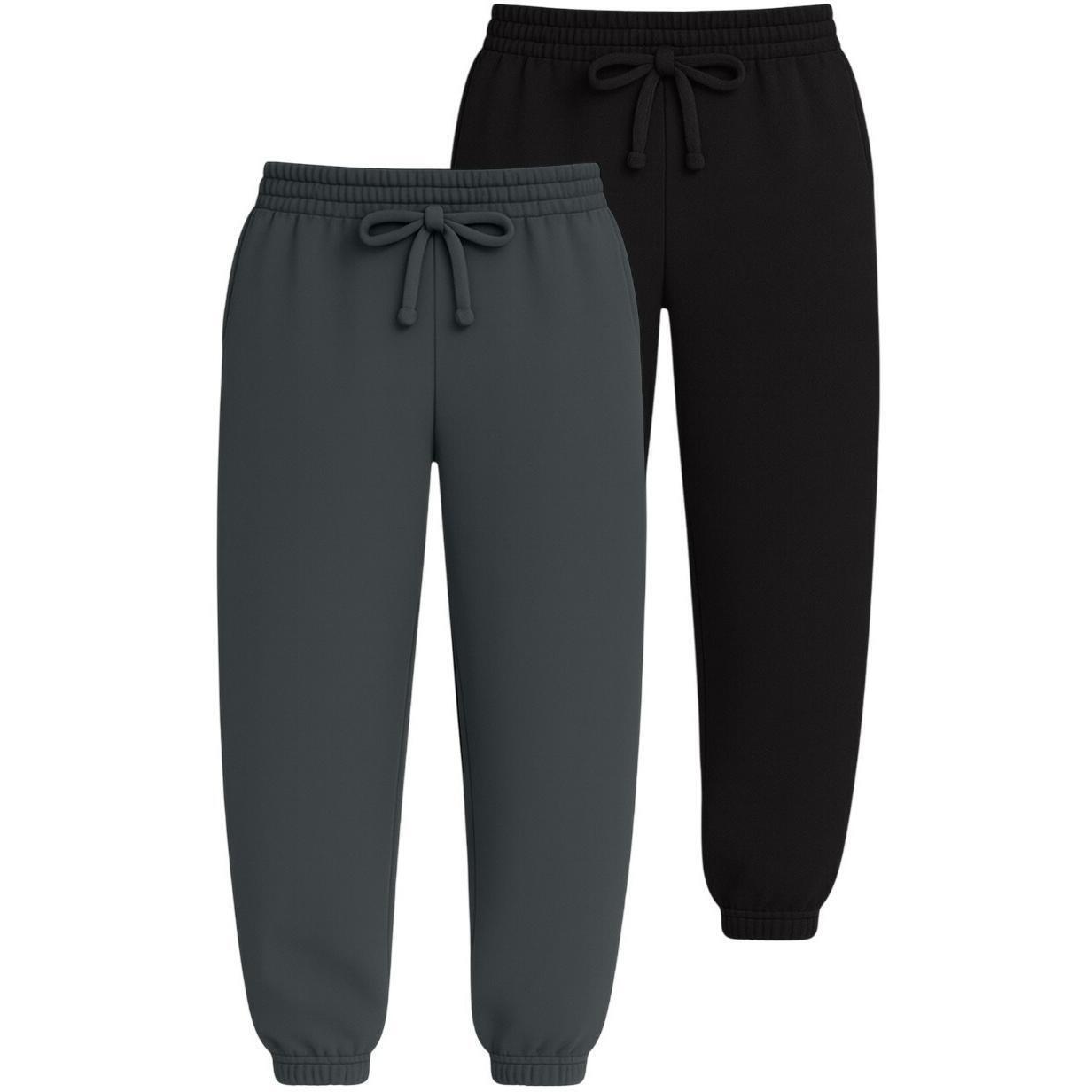 Набір спортивних штанів чоловічих базових RAY Premium loose U0909M M 2шт темно-сірий/чорний