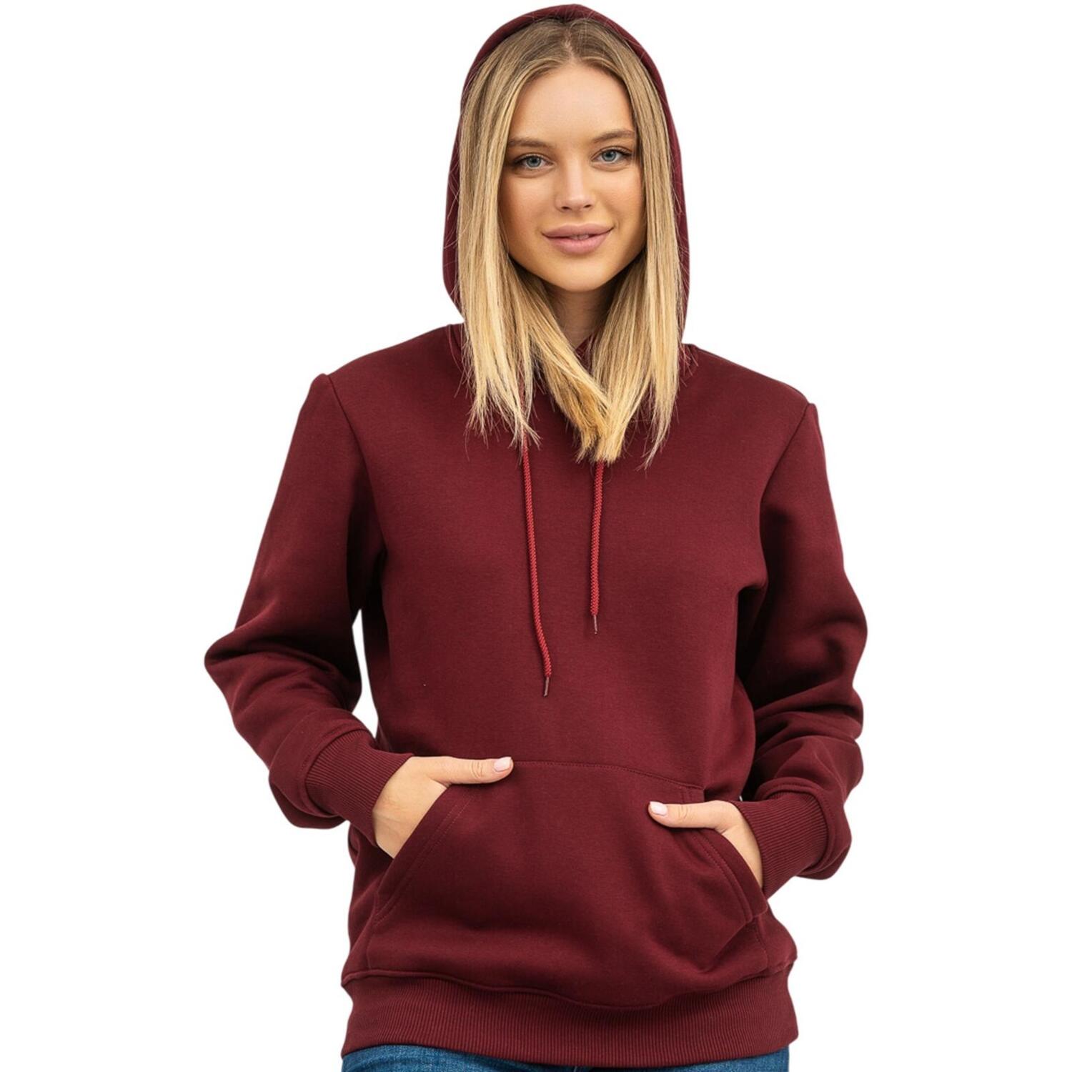Худи утепленное женское RAY Basic U0401W XL бордовый