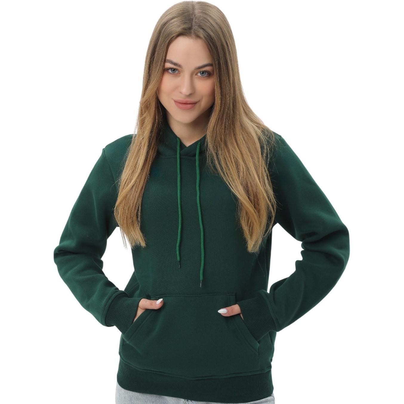 Худи утепленное женское RAY Basic U0401W 2XL зеленый