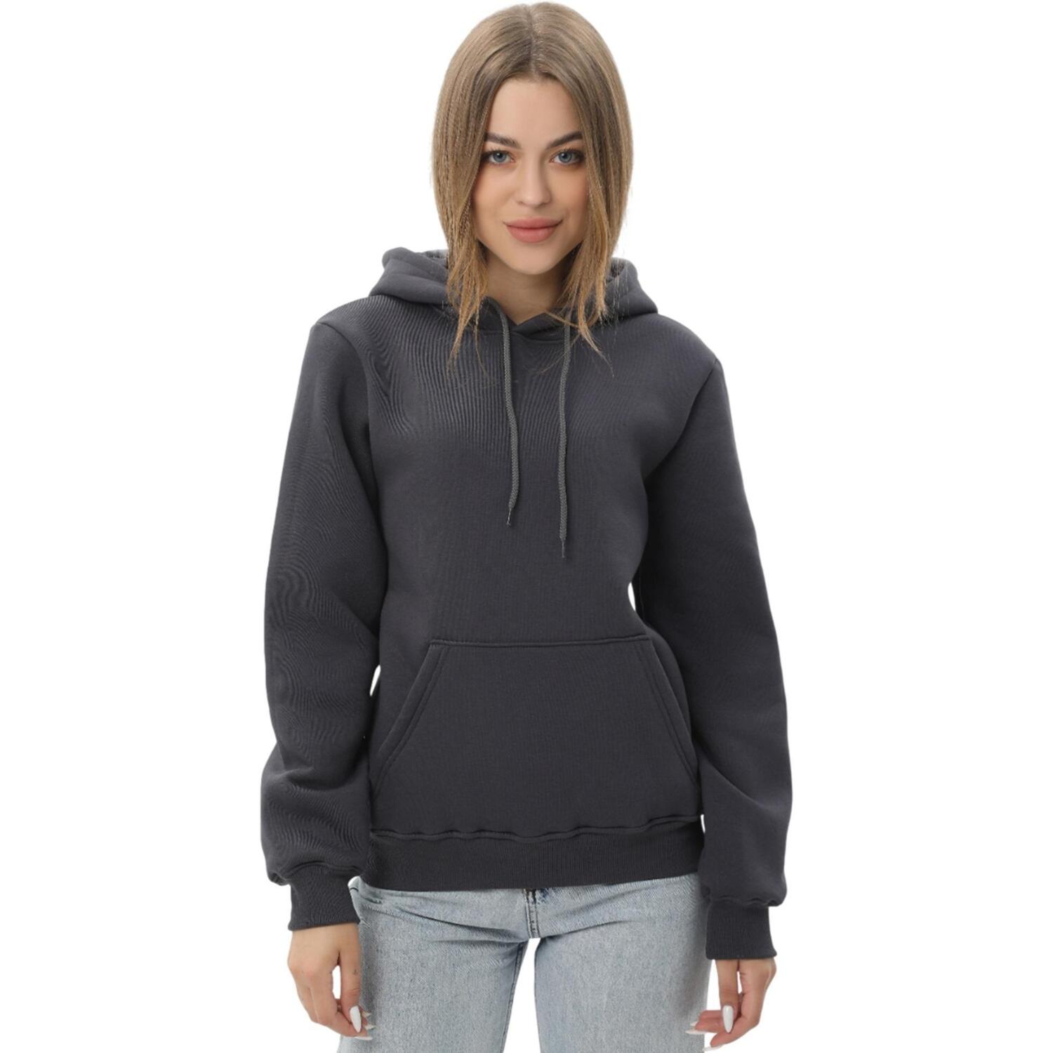 Худи утепленное женское RAY Basic U0401W XL темно-серый