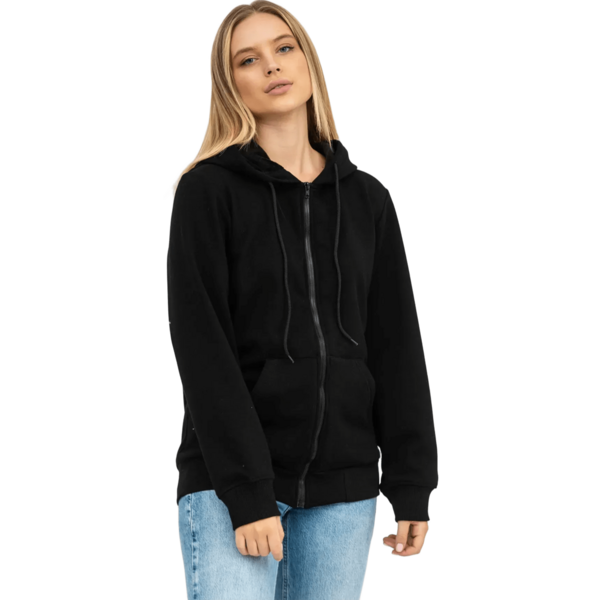 Худи на молнии женское RAY Basic U0405LW XL черный фото 