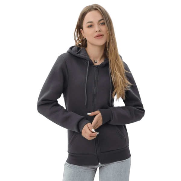 Худи на молнии утепленное женское RAY Basic U0405LW XL темно-серый фото