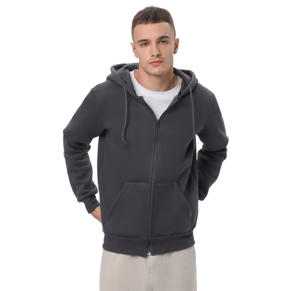 Худи на молнии утепленное мужское RAY Basic U0405LW XL темно-серый фото 