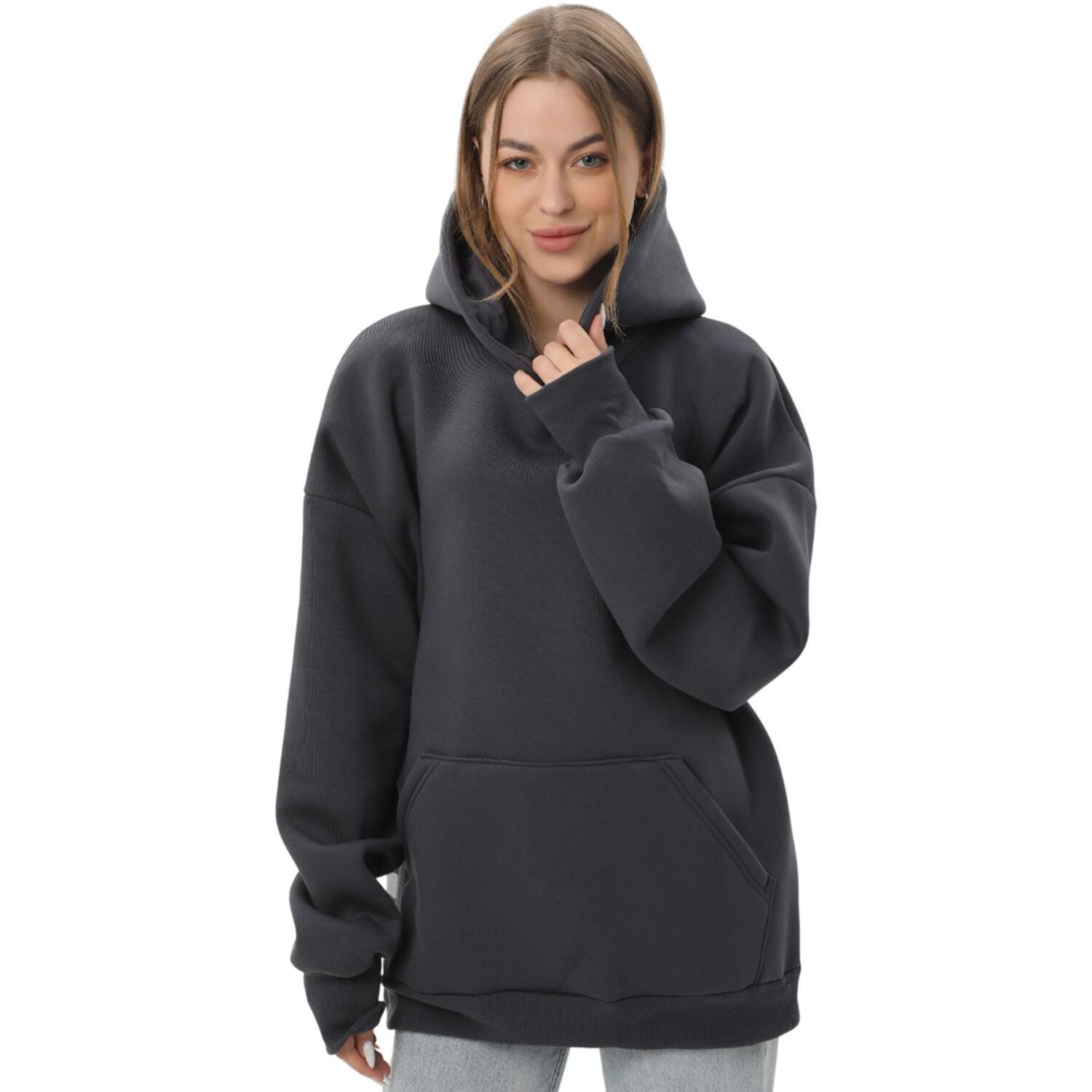 Худи утепленное женское RAY Oversize U0404W 2XL/3XL темно-серый