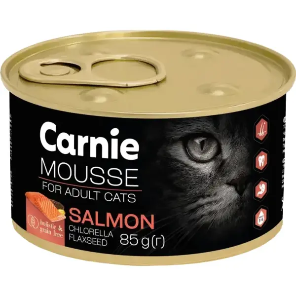 Konserva для Kotiv Carnie Mus Z Lososem Nasinnyam Lonu Khloreloyu Ta Zhele 85 G