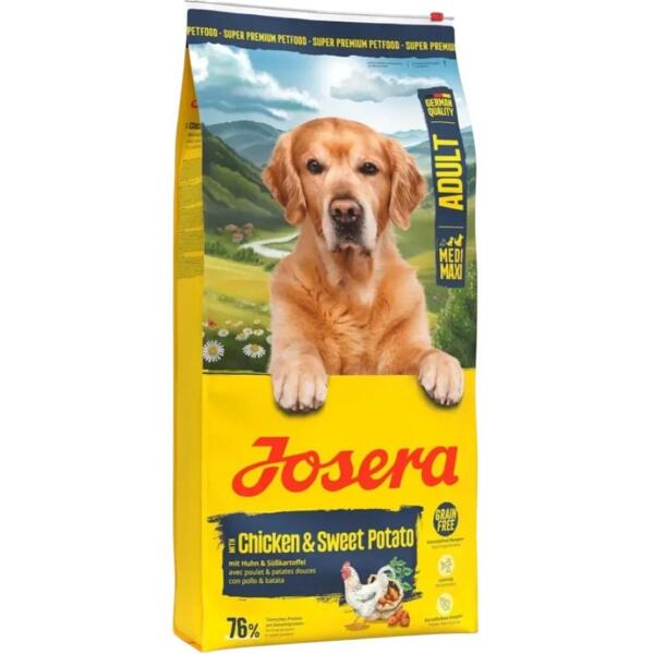 

Сухой корм для активных собак средних и крупных пород JOSERA Medi/Maxi Adult Chicken&SweetPotato Курица, батат 12,5 кг
