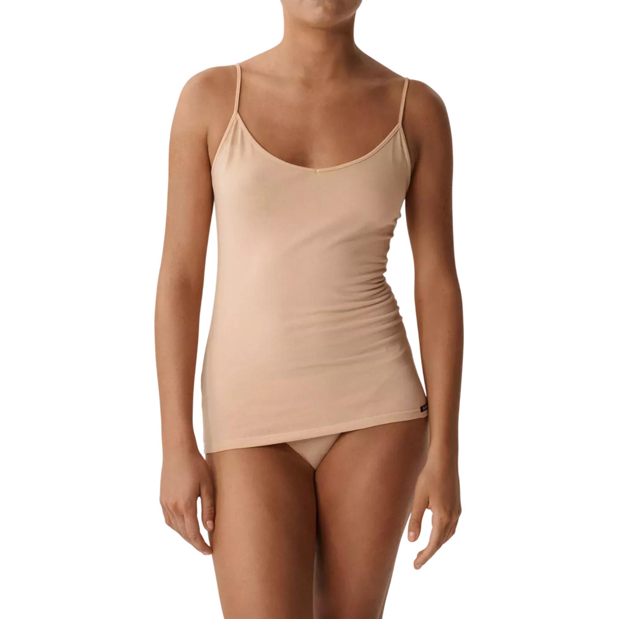 Майка женская тонкая бретель Atlantic BLV-197N L бежевая фото 1