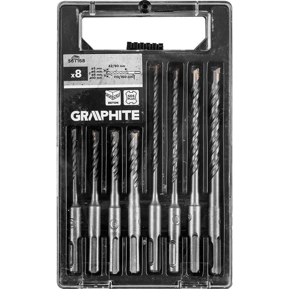 Набор сверл по бетону GRAPHITE SDS Plus 8шт (56T168) фото 1