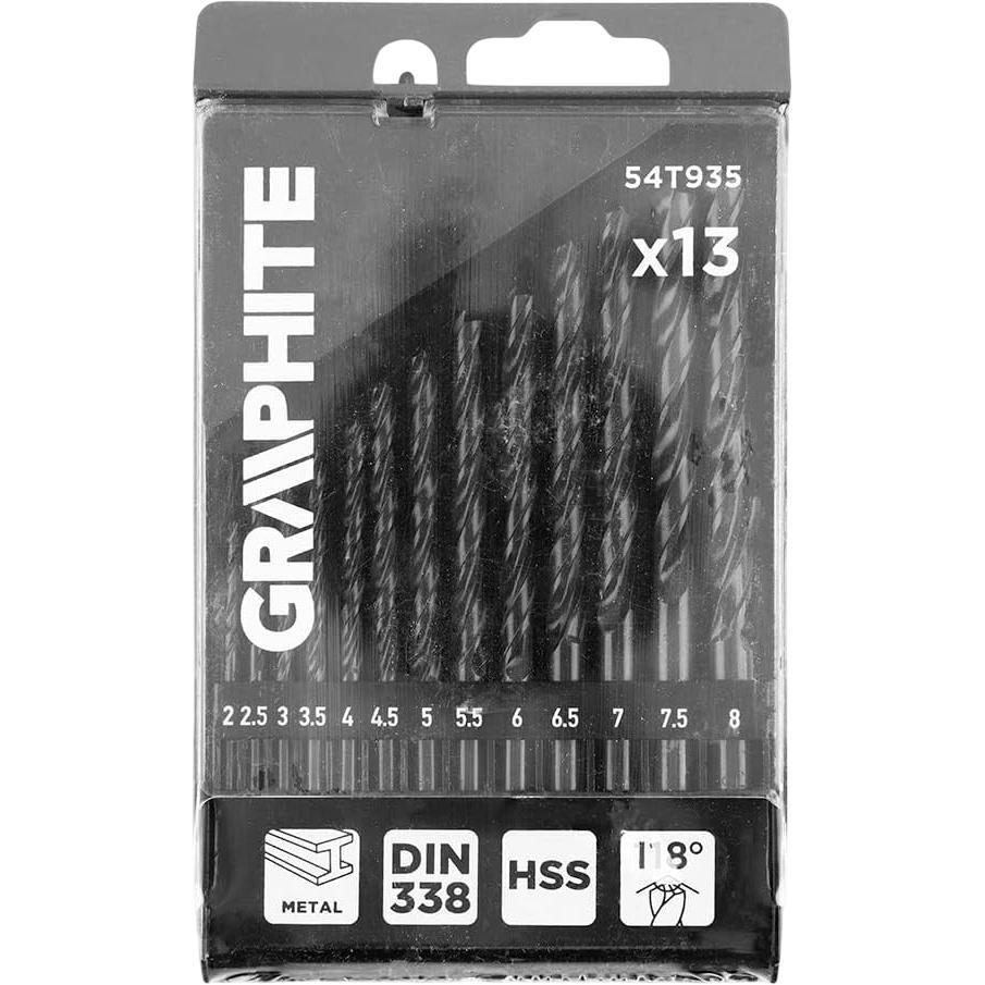 Набор сверл по металлу GRAPHITE HSS 13 шт (54T935) фото 1