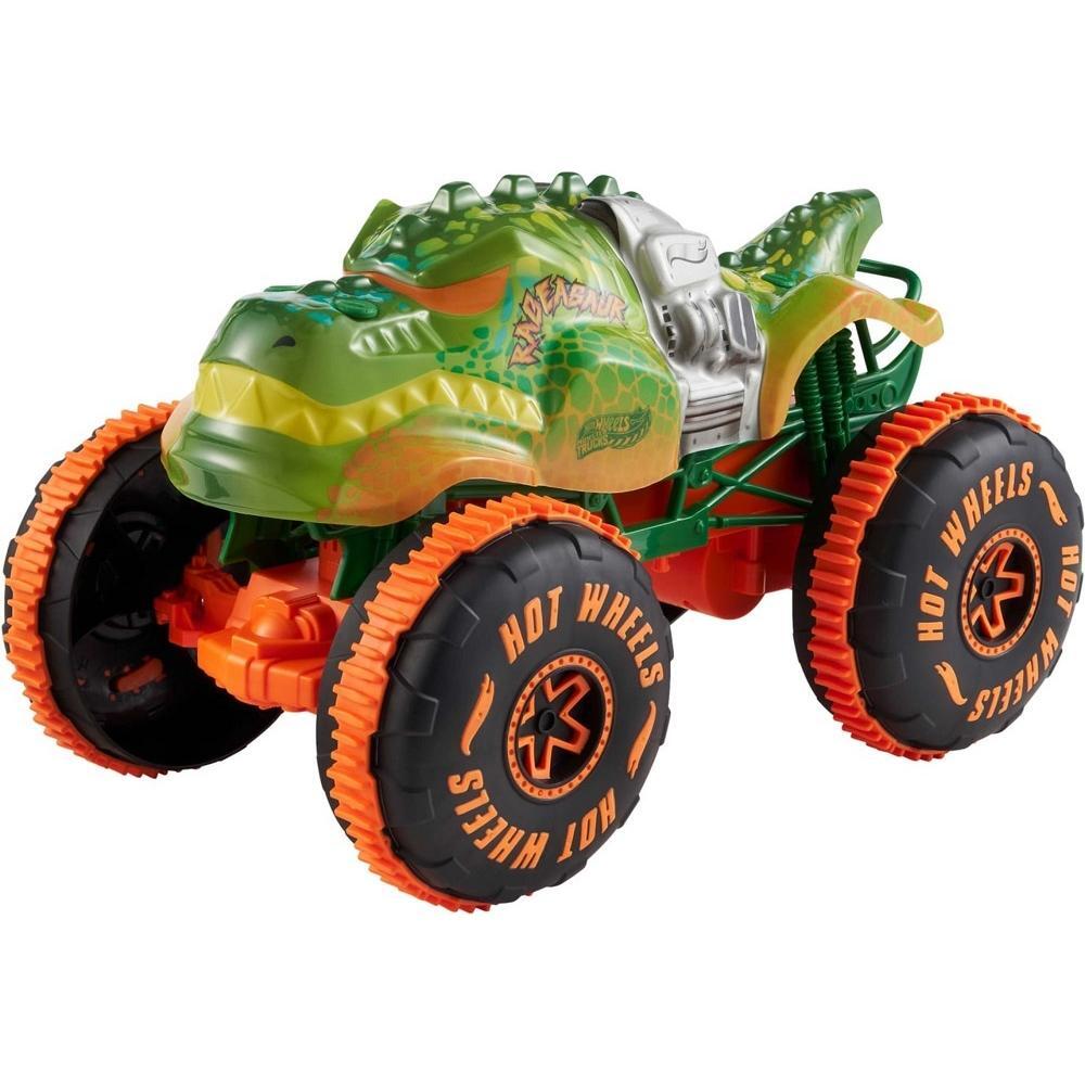 Машинка-позашляховик збільшена Hot Wheels на радіокеруванні Monster Trucks Ragesaur 1:15 (JBH03)фото1
