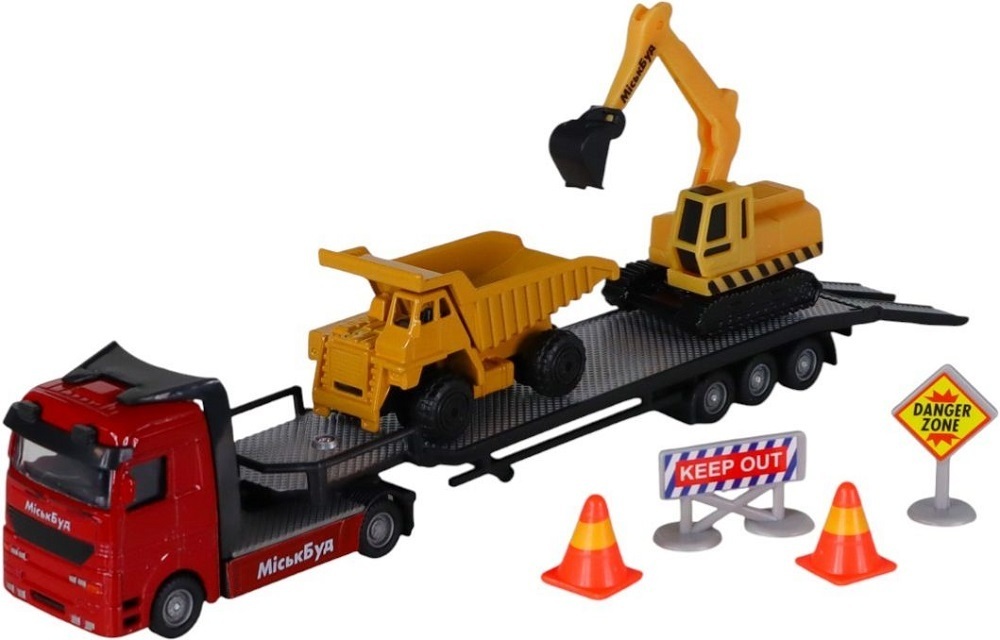 Набір ігровий - Автоперевізник (автоперевізник, самоскид, екскаватор, акс.) (541757.270)фото1