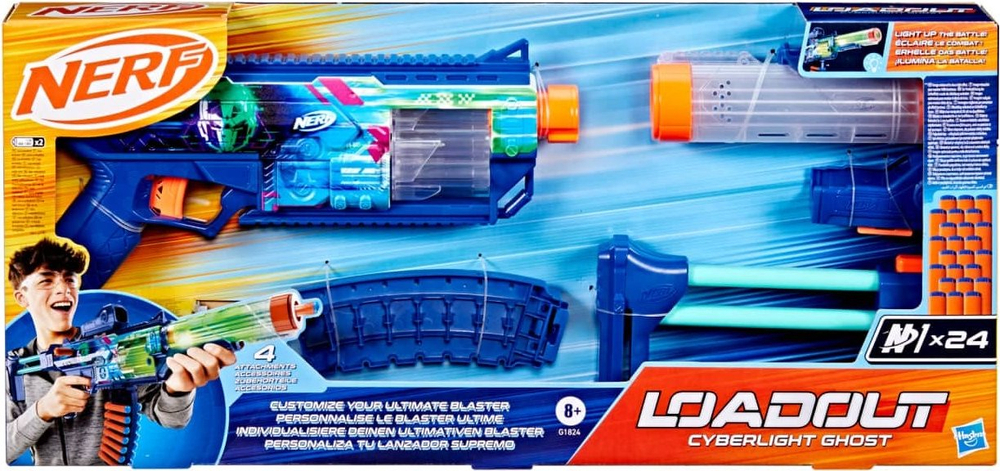 Бластер Nerf Loadout Cyberlight Ghost с LED-подсветкой (G1824