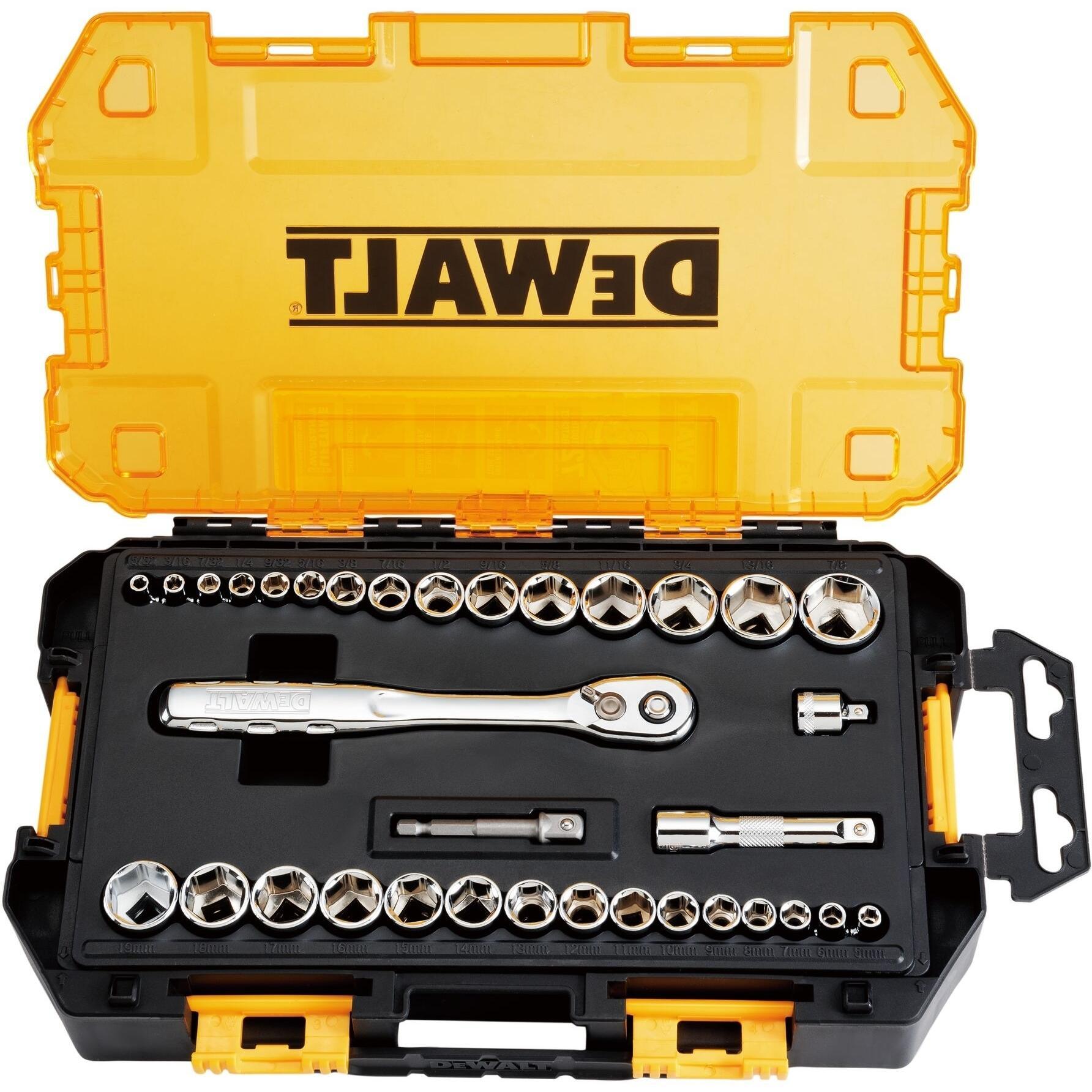 Набір головок DeWALT, 1/4", 3/8" кейс, 34шт (DWMT45034-0)фото1