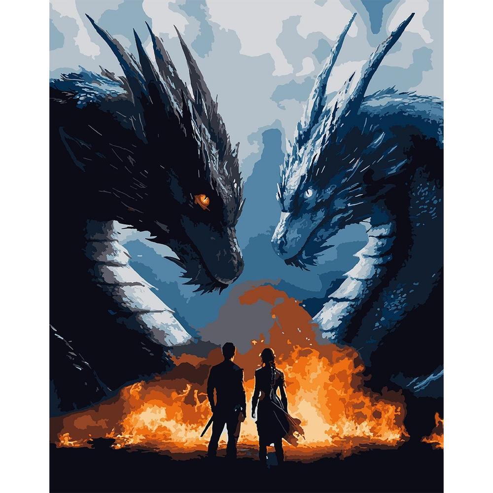 Картина за номерами Santi 4 крило Вершники драконів 40х50 см (955047)фото1