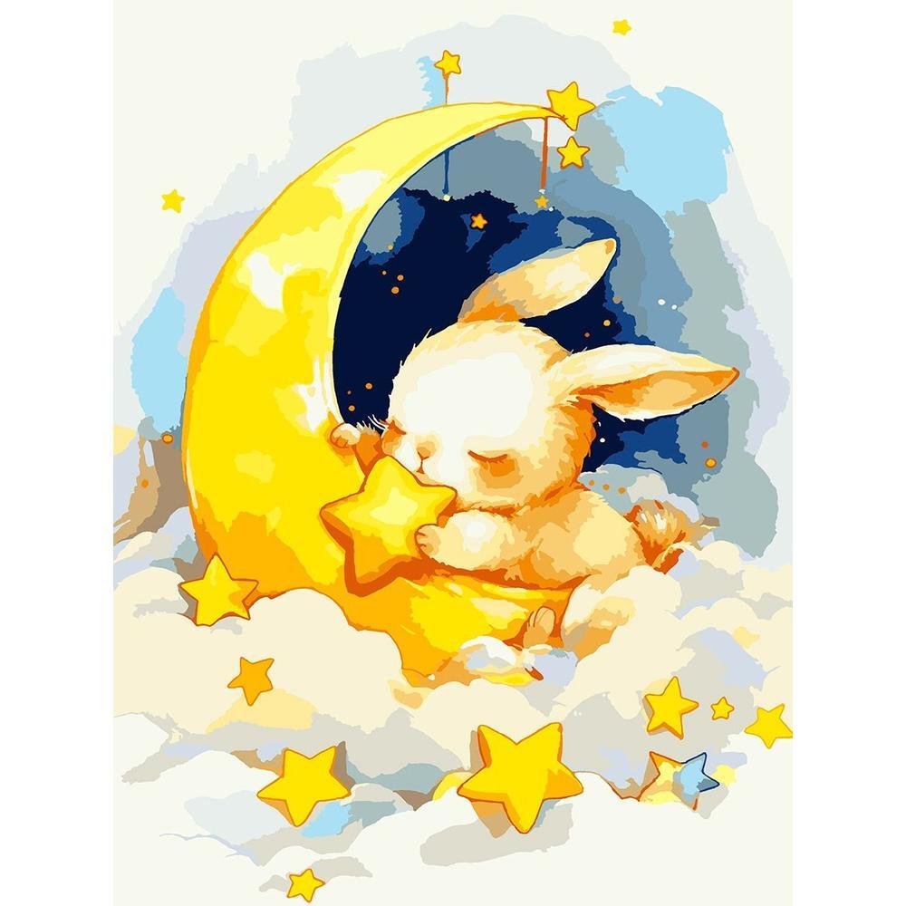 Картина за номерами Santi Зайченя з зірочкою 30х40 см LED підсвітка (956443)фото1