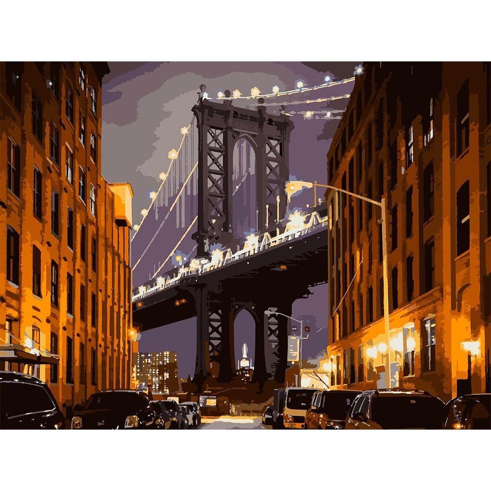 Картина за номерами Santi Брукленський міст 30х40 см LED підсвітка (956445)фото1