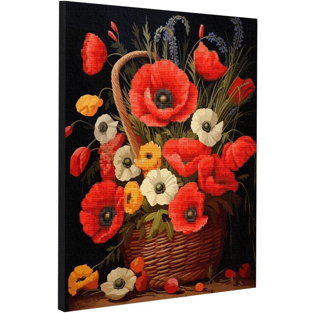 Картина по номерам с алмазной мозаикой Santi Корзина с маками, 40*50см (954933) фото 1
