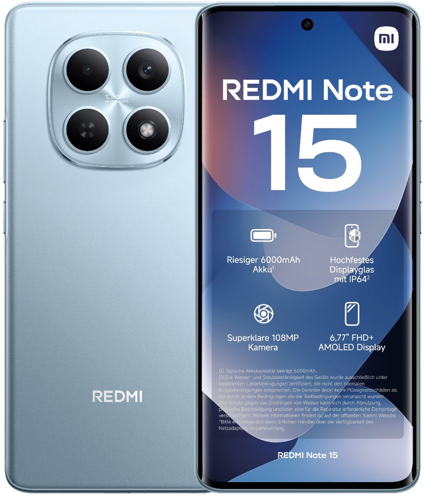 Смартфон Xiaomi Redmi Note 15 Glacier Blue 6/128GB (1183673) фото 1