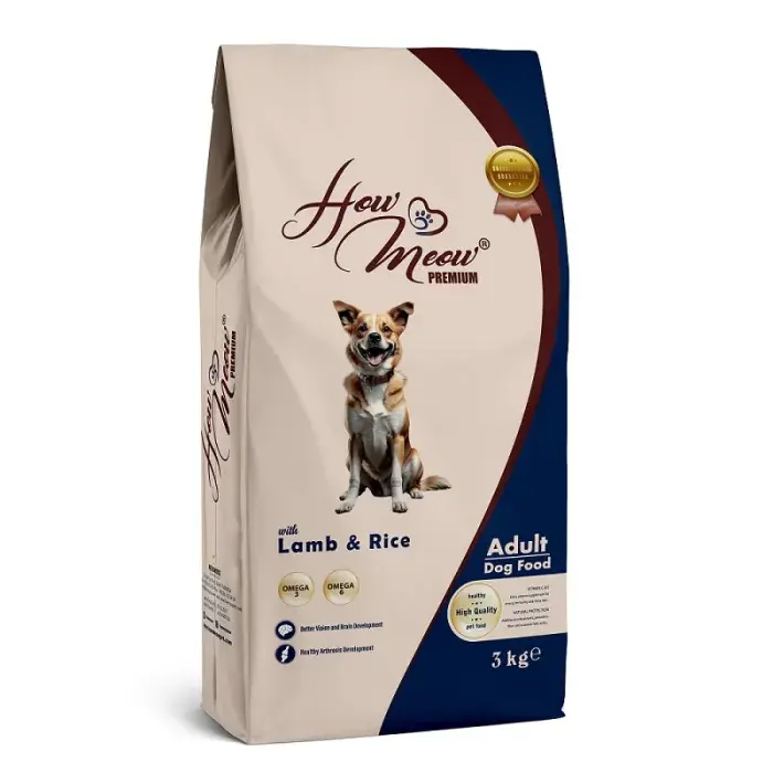 Повнораціонний корм для дорослих собак How Meow Dog Adult Mini з ягням та рисом 3 кгфото1