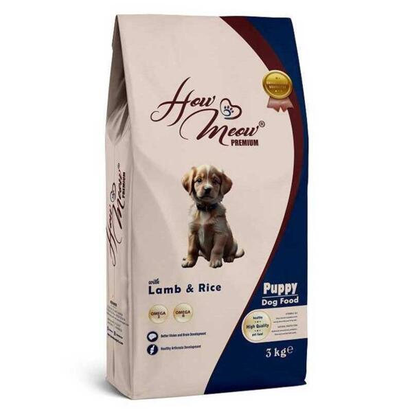 

Полнорационный корм для щенков How Meow Puppy Mini с ягненком и рисом 3 кг