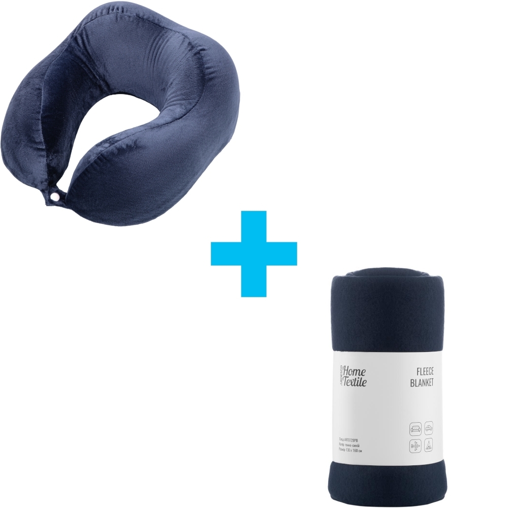 Подушка ортопедическая ARDESTO Sleepwell Travel 27х24х14см, для шеи, синий (ART3128NBP) фото 1