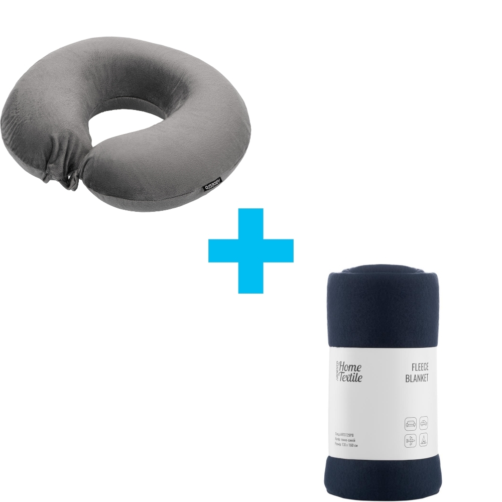 Подушка ортопедическая ARDESTO Sleepwell Travel 31х28х10см, для шеи, серый (ART3128NGP) фото 1