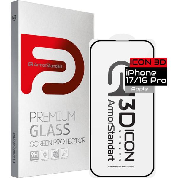 

Защитное стекло ArmorStandart Icon 3D для Apple iPhone 17 / 16 Pro (ARM86213)