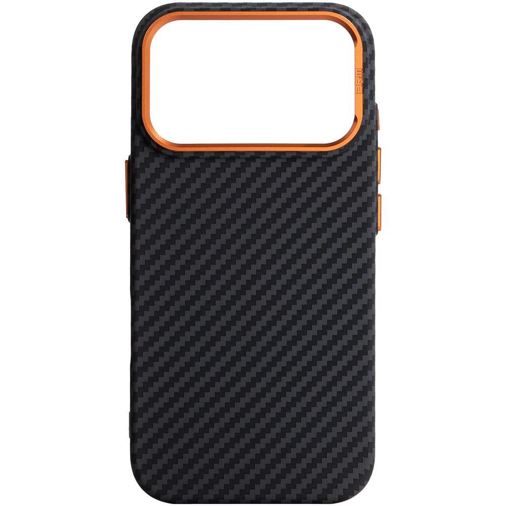 Чехол ArmorStandart LikeCarbon2 SE MagCase для Apple iPhone 17 Pro Black Orange (ARM89161)