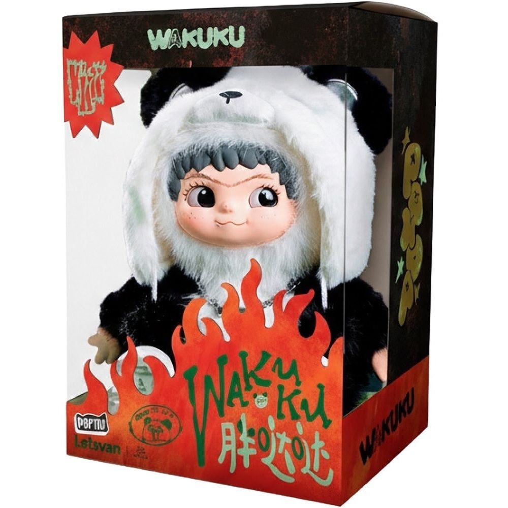 Игрушка мягкая лимитированная Pop Top Letsvan серии Wakuku Панда 800% (37 см) (17WK-P8-P1) фото 1