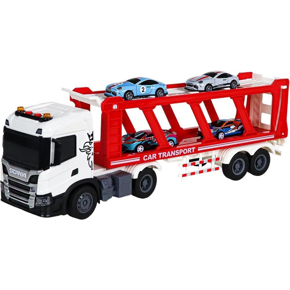 Набор игровой серии Large Truck – Автоперевозчик Scania (автоперевозчик, 4 машины, свет, звук) (6414KS) фото 1