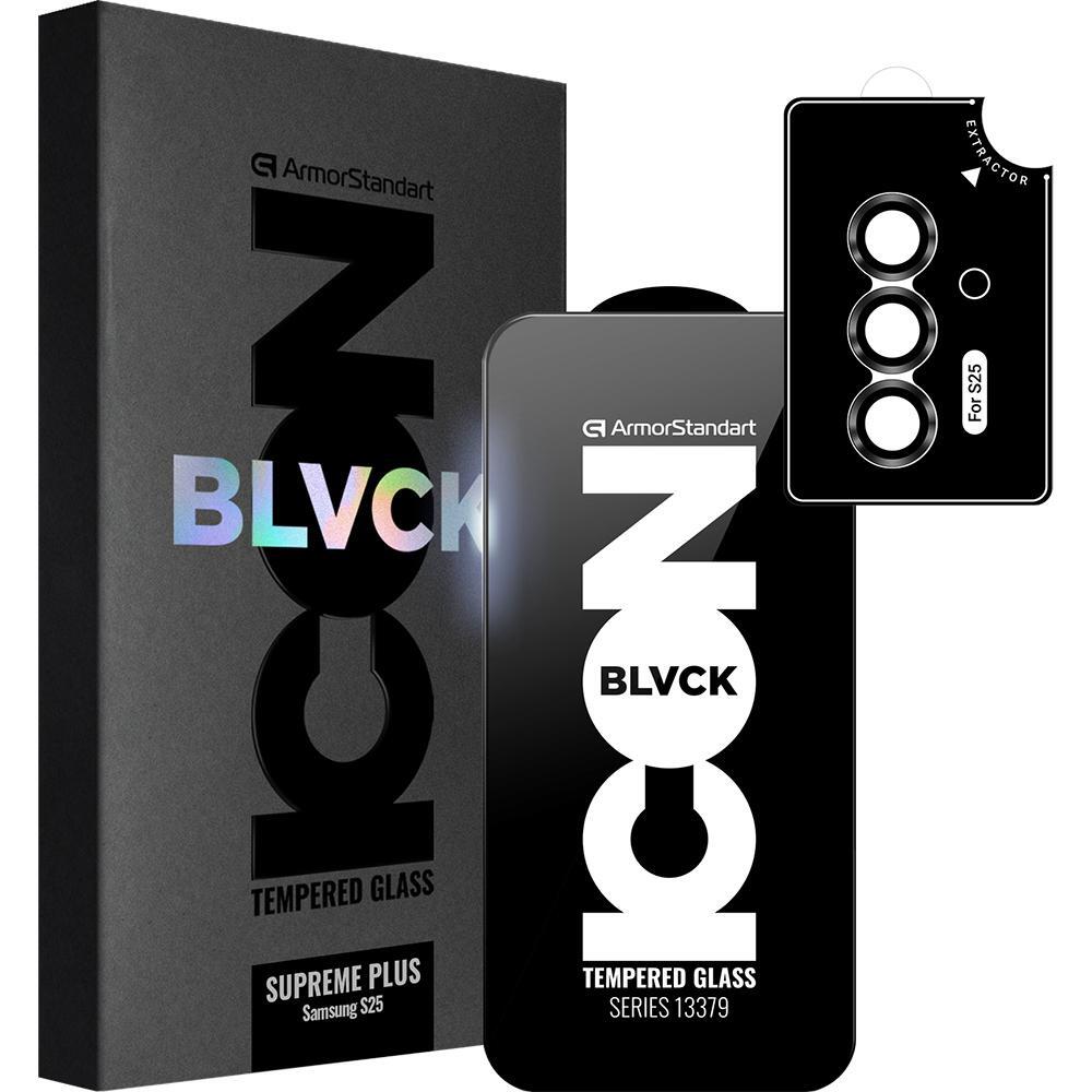 Защитное стекло ArmorStandart Supreme Plus Black Icon для Samsung Galaxy S25 (ARM85453) фото 1
