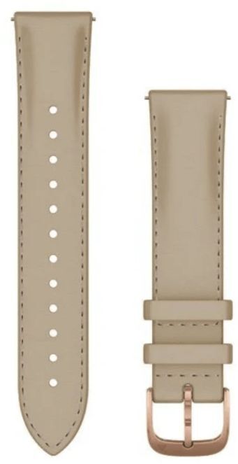 Ремешок Garmin Vivomove, Luxe, 20mm, Leather, Rose Gold, Light Sand Leather Band (010-12924-21) фото1