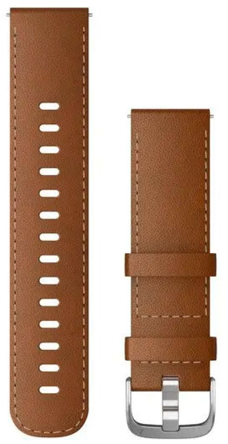 Ремешок Garmin 22mm Band, Brown Leather/Silver Leather Band (010-12932-24) фото 1