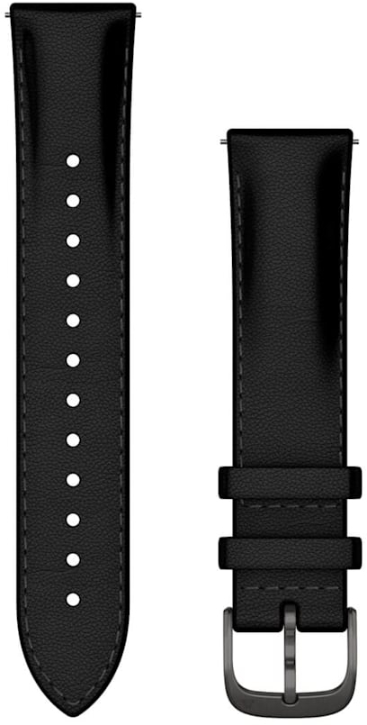 Ремешок Garmin 20mm Band, Black Leather + Brushed Slate (010-12932-62) фото 1