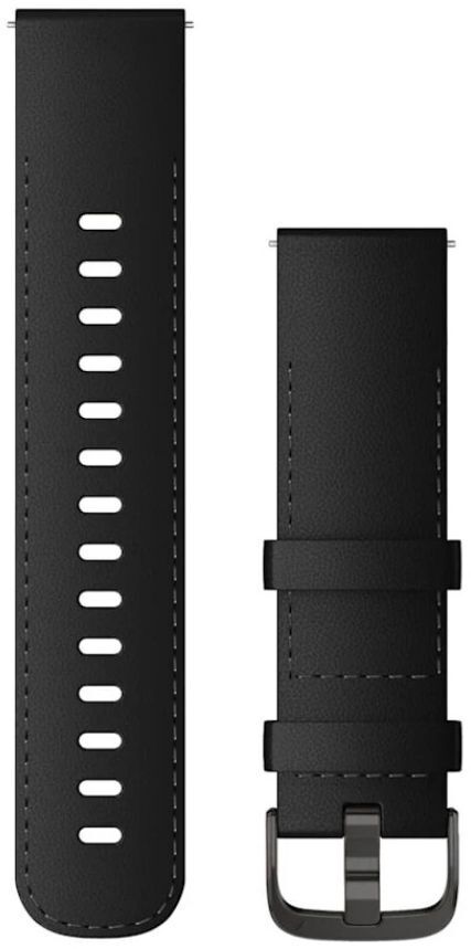 Ремешок Garmin 22mm Band, Black Leather + Brushed Slate (010-12932-63) фото1