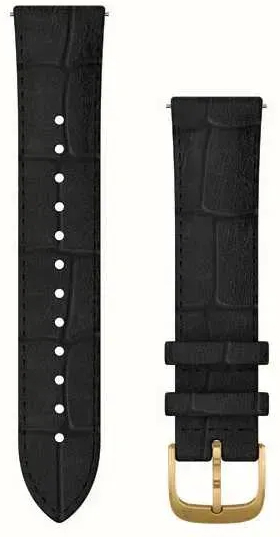 Ремешок Garmin Vivomove, Luxe, 20mm, Leather, Gold, Black Leather Band (010-12924-22) фото 1