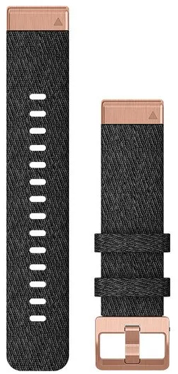 Ремешок Garmin Fenix 6s 20mm QuickFit Heathered Black Nylon with Rose Gold Hardware (010-12874-00)