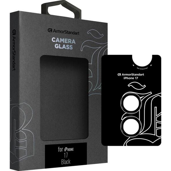 

Защитное стекло для камеры ArmorStandart Supreme BI для Apple iPhone 17 Black (ARM86442)