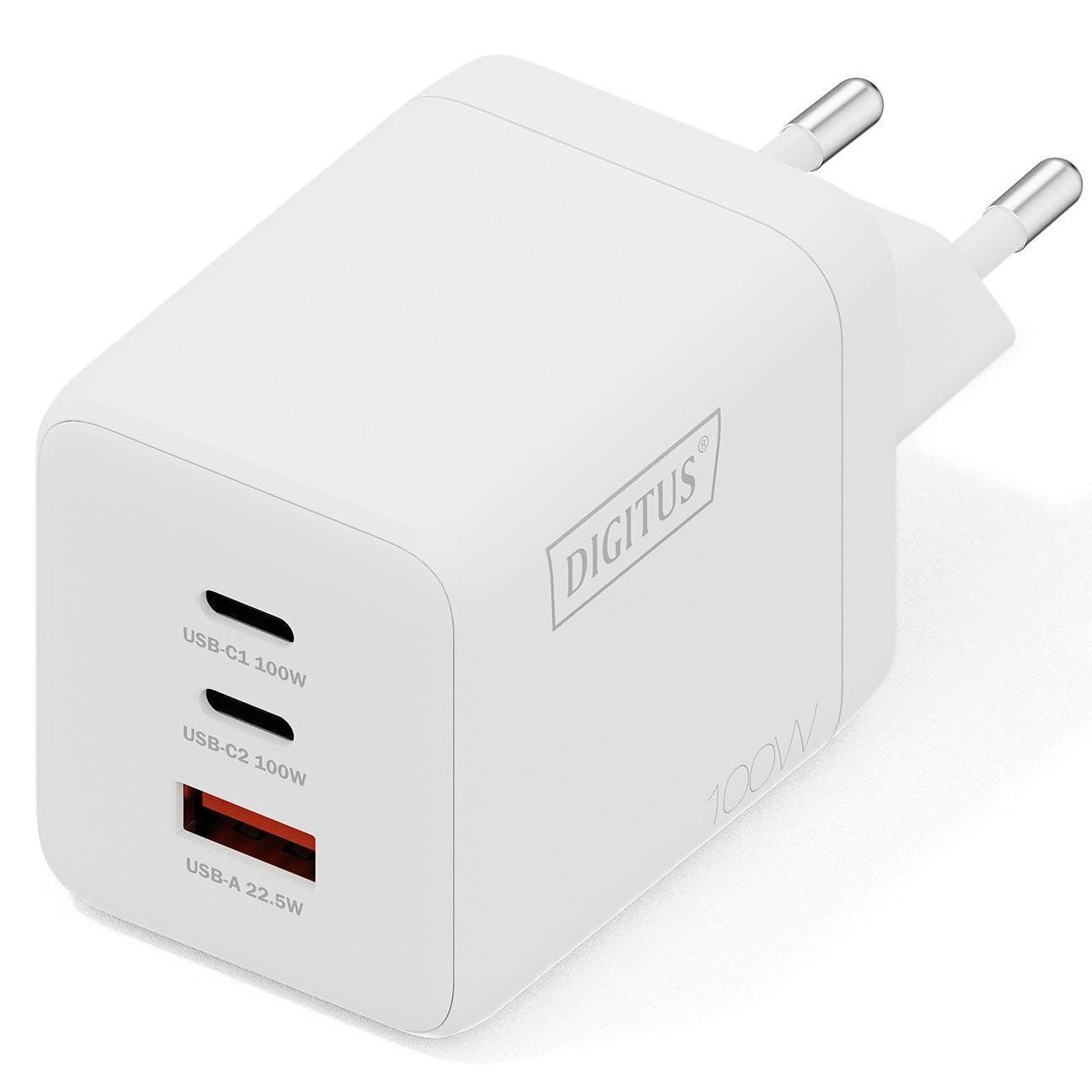 Зарядний пристрій DIGITUS GaN 2хUSB-C, 1хUSB-A, 100Wфото1