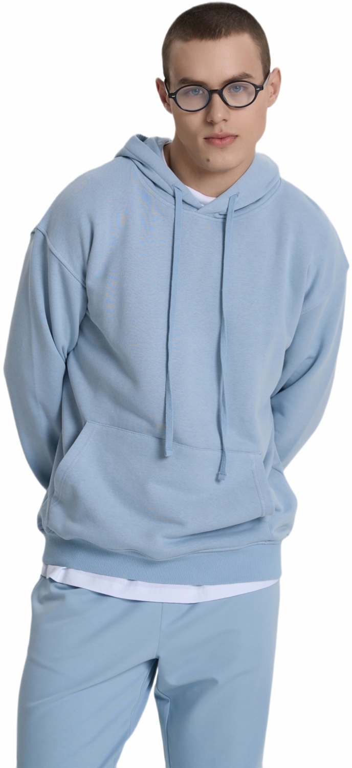 Худи мужское Roza 231118 L серо-голобое